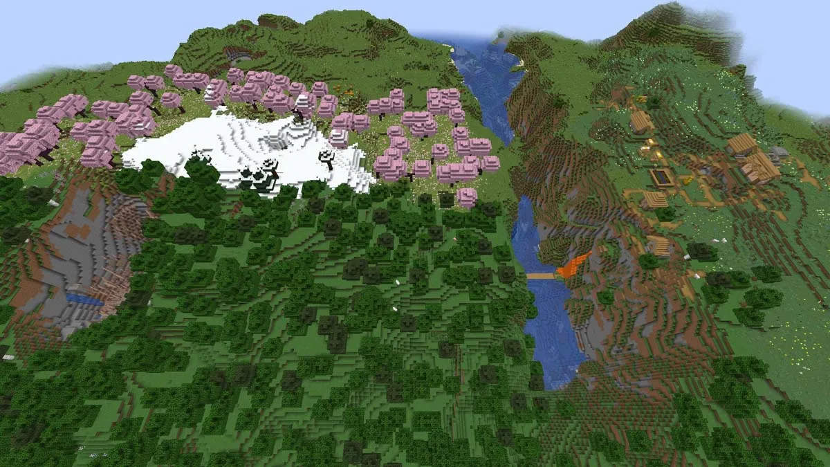 Minecraft villages appear in cherry grove