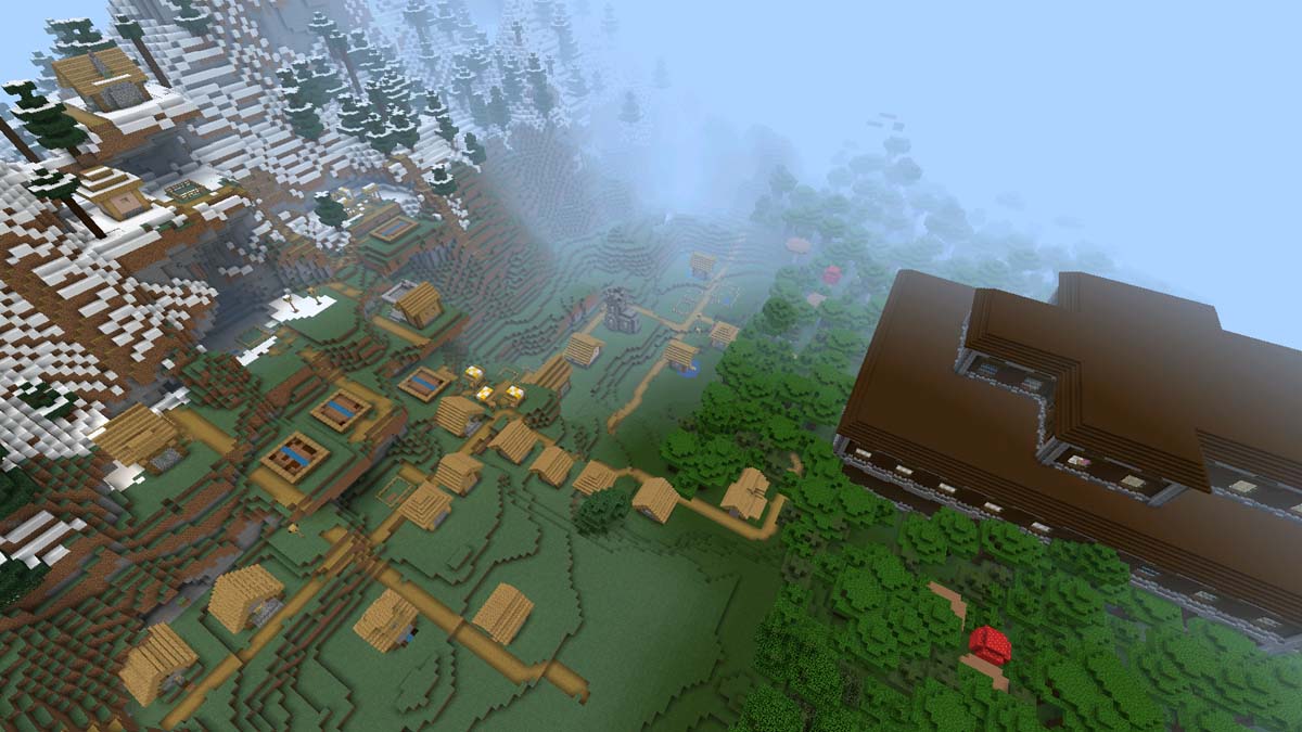 Village and woodland mansion in Minecraft PE