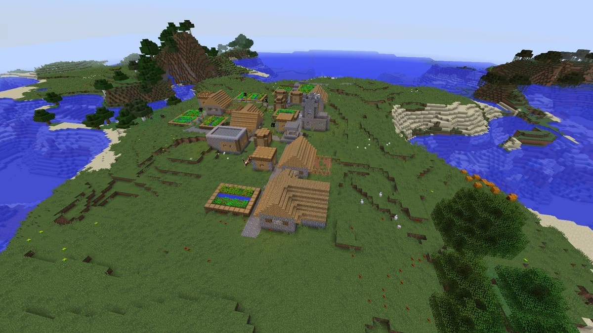 Blacksmith and village in Minecraft