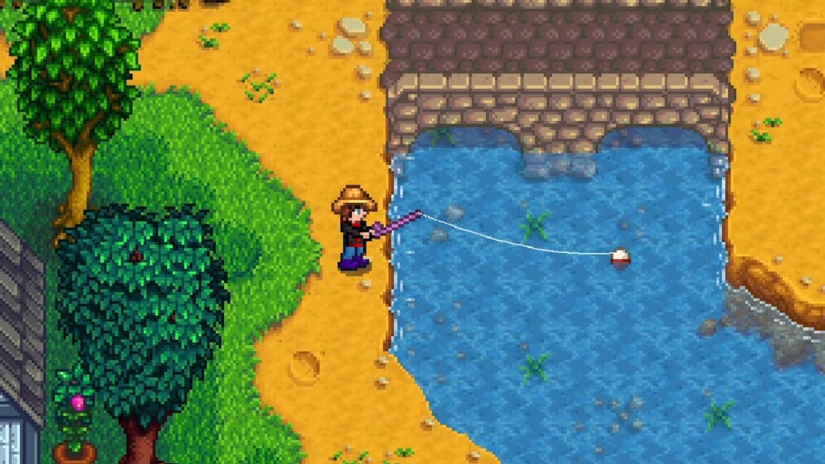 Fishing in the Pelican Town river