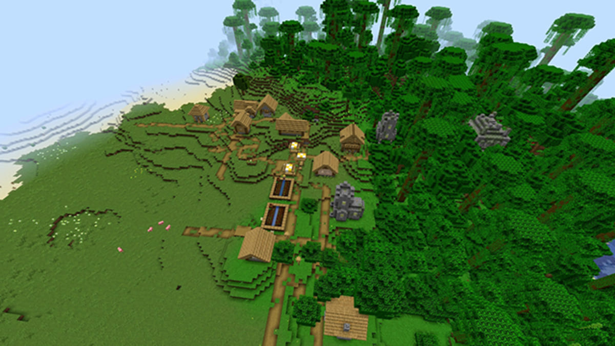 Jungle temple and village in Minecraft