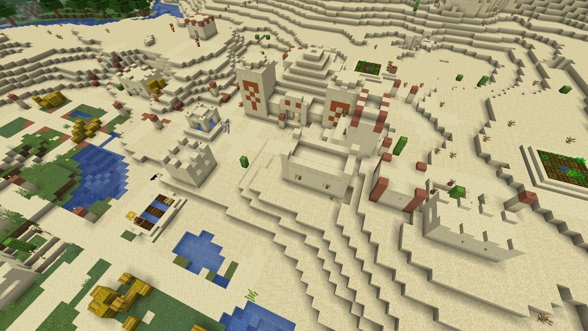 Desert temple and village in Minecraft