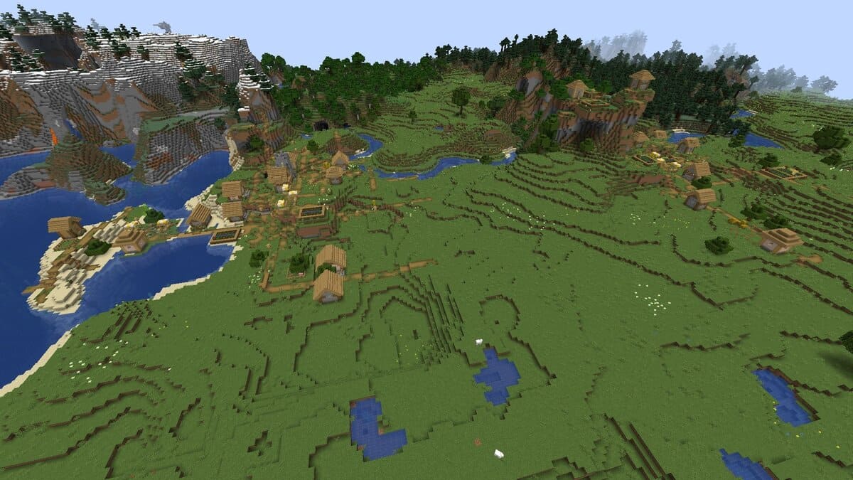 Double plains village in Minecraft