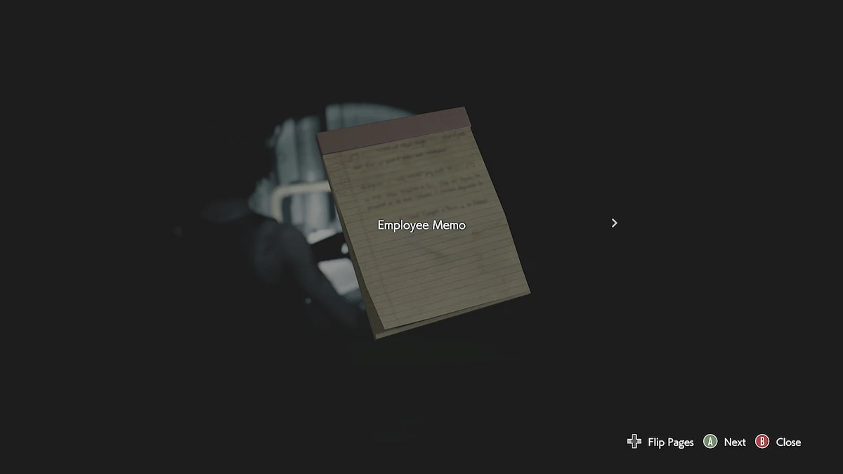 resident evil 3 file employee memo in underground