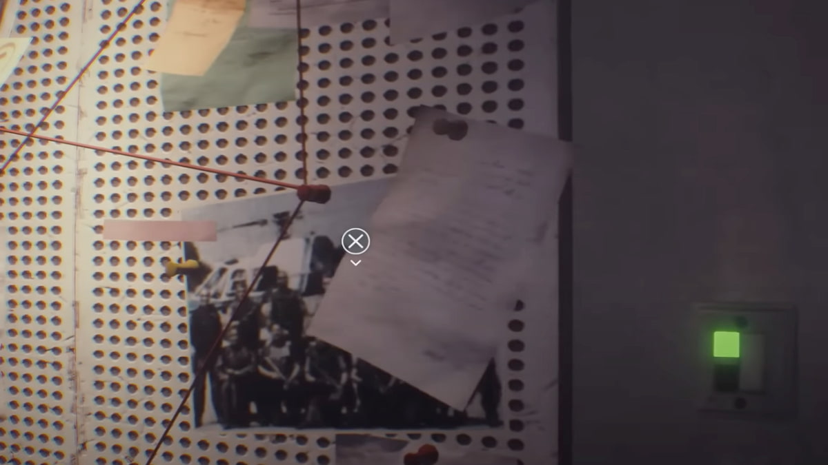 pinboard in Jill's apartment with note hanging beside lightswitch in Resident Evil 3