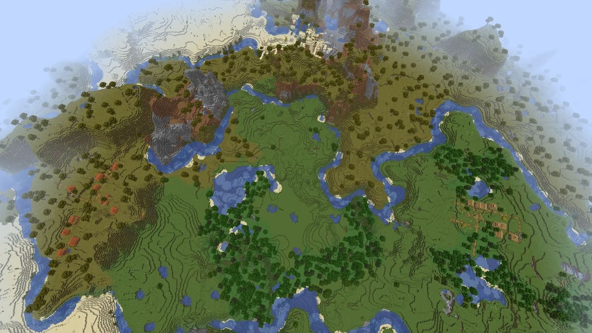 Acacia village and plains village in Minecraft