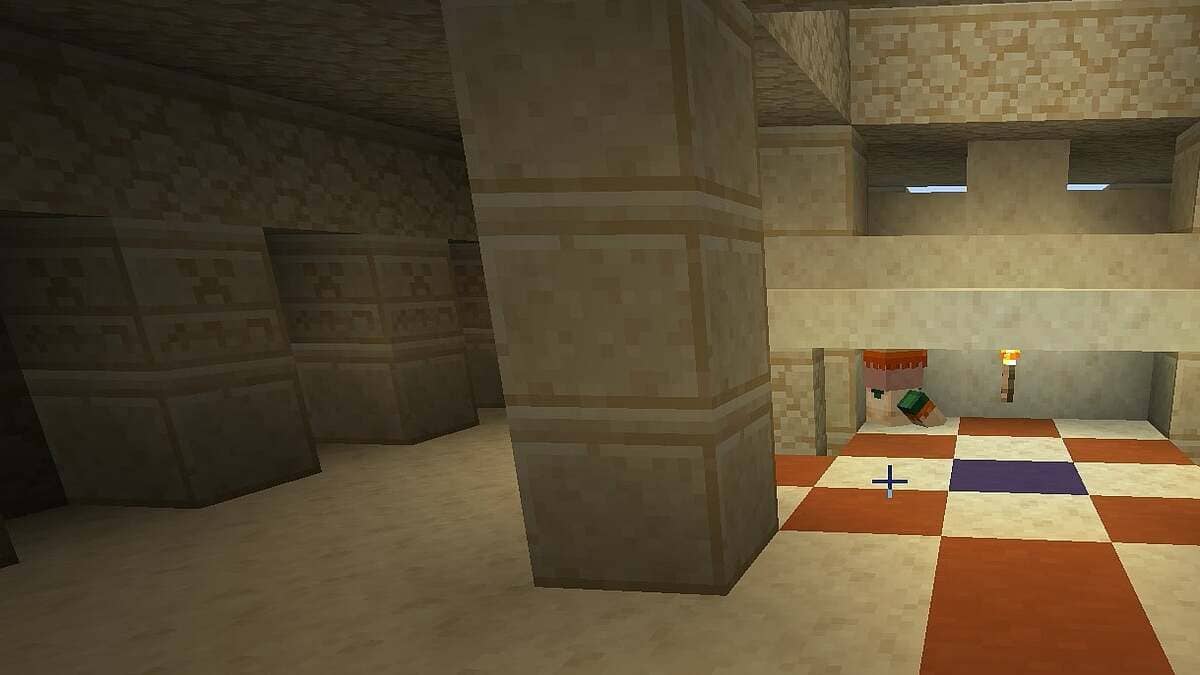 Vilage hut inside desert temple in Minecraft