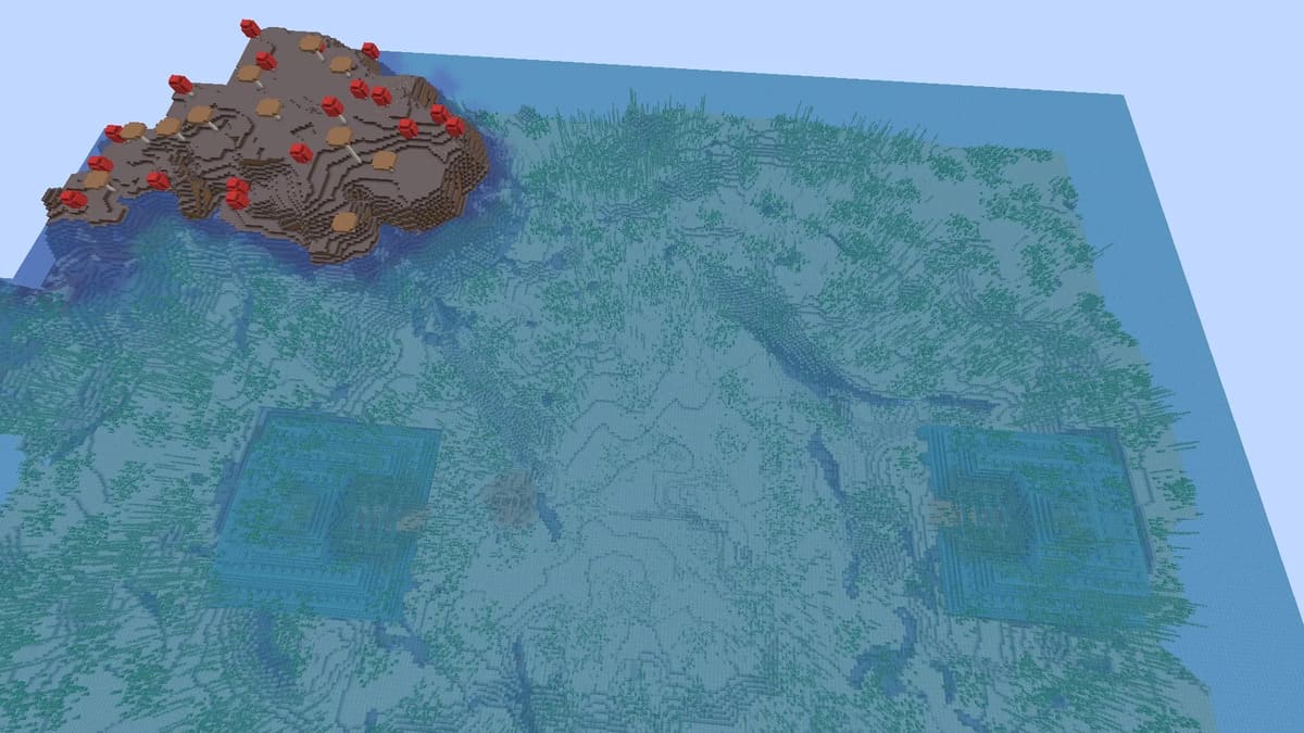 Double ocean monument in Minecraft