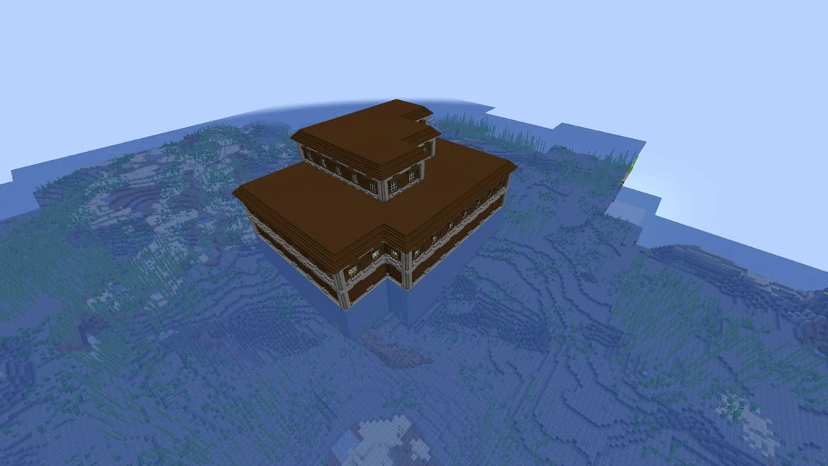 Woodland mansion in the ocean in Minecraft