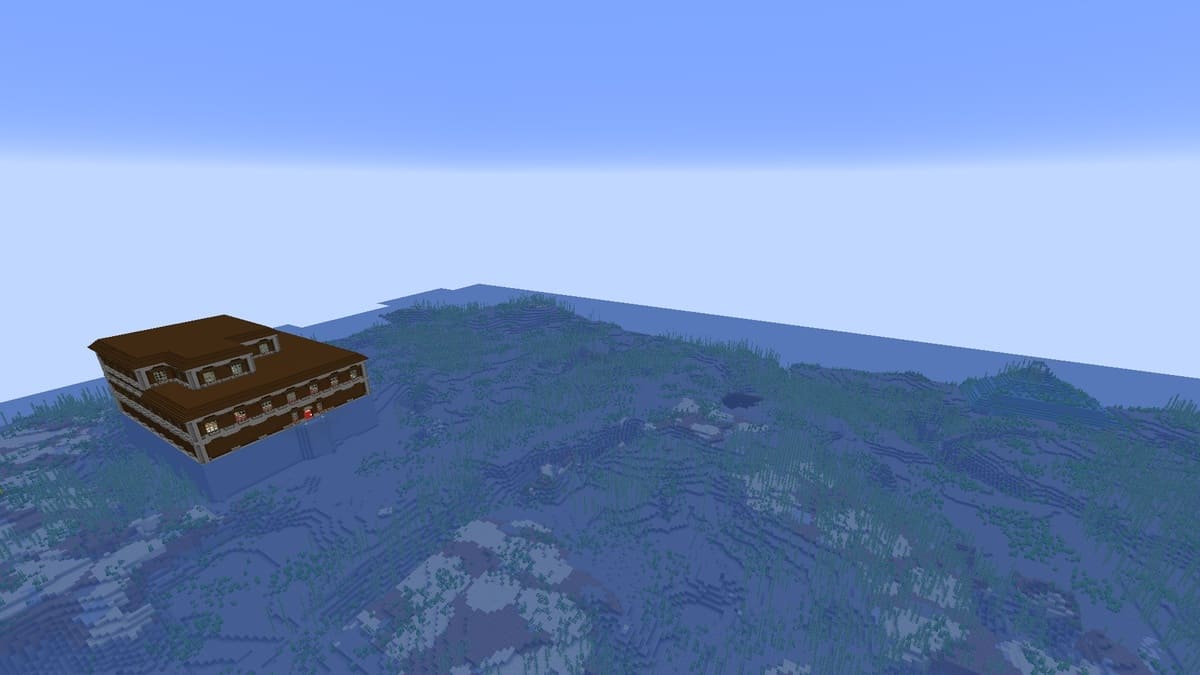 Woodland mansion in the ocean in Minecraft