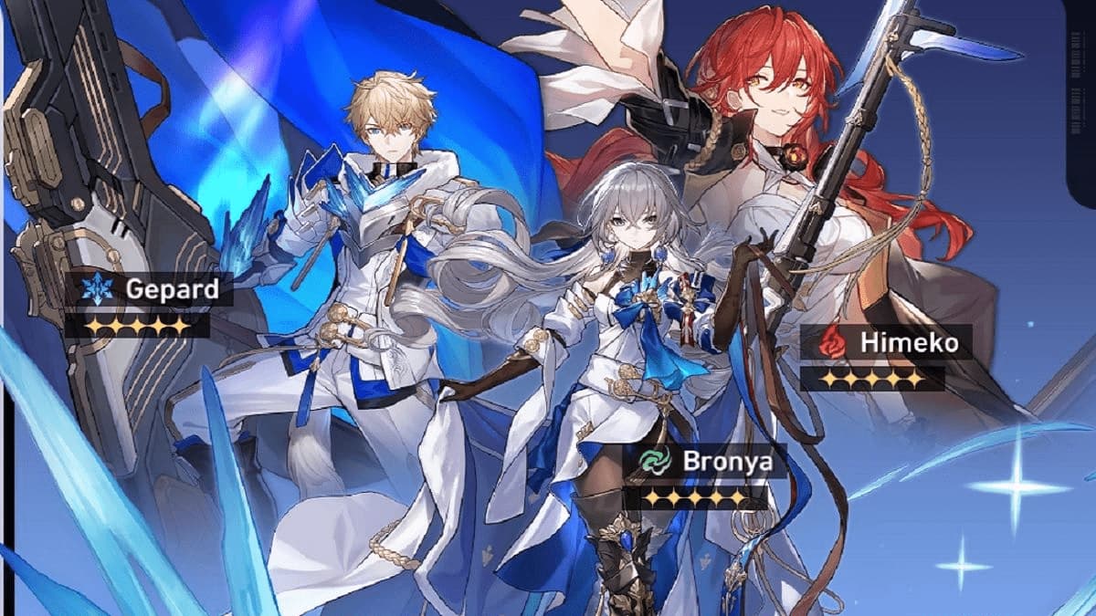 The banner for Bronya, Himeko, and Gepard in Honkai Star Rail