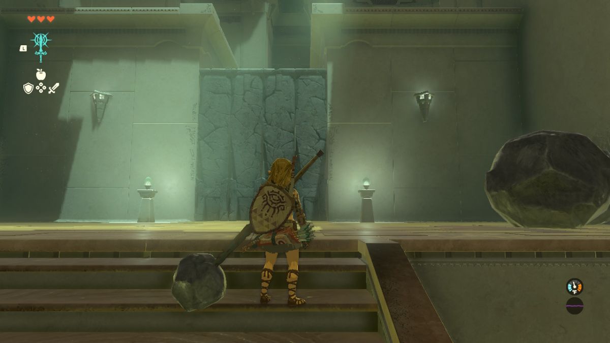 Zelda Tears of the Kingdom boulder fusion with stone claymore puzzle