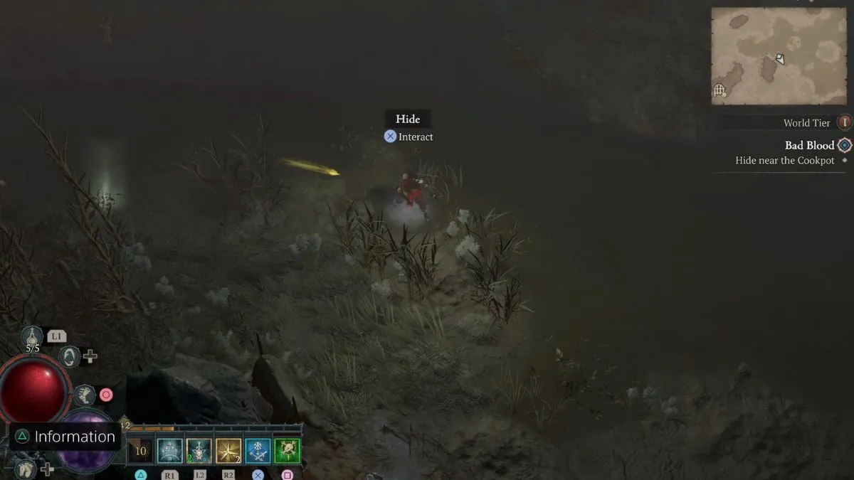 Diablo 4 Bad Blood quest molting shore hiding spot