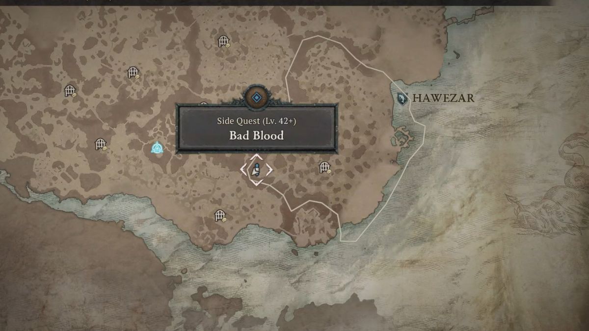 Diablo 4 Bad Blood quest map location