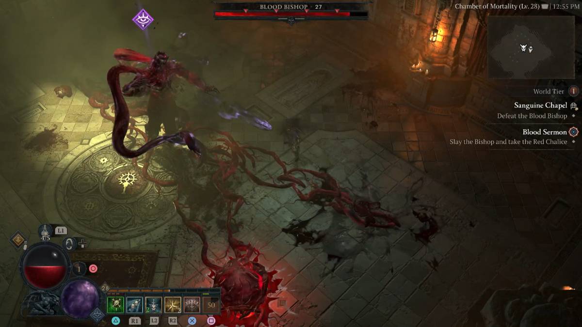 Diablo 4 Blood Sermon side quest Sanguine Chapel Blood Bishop final boss.