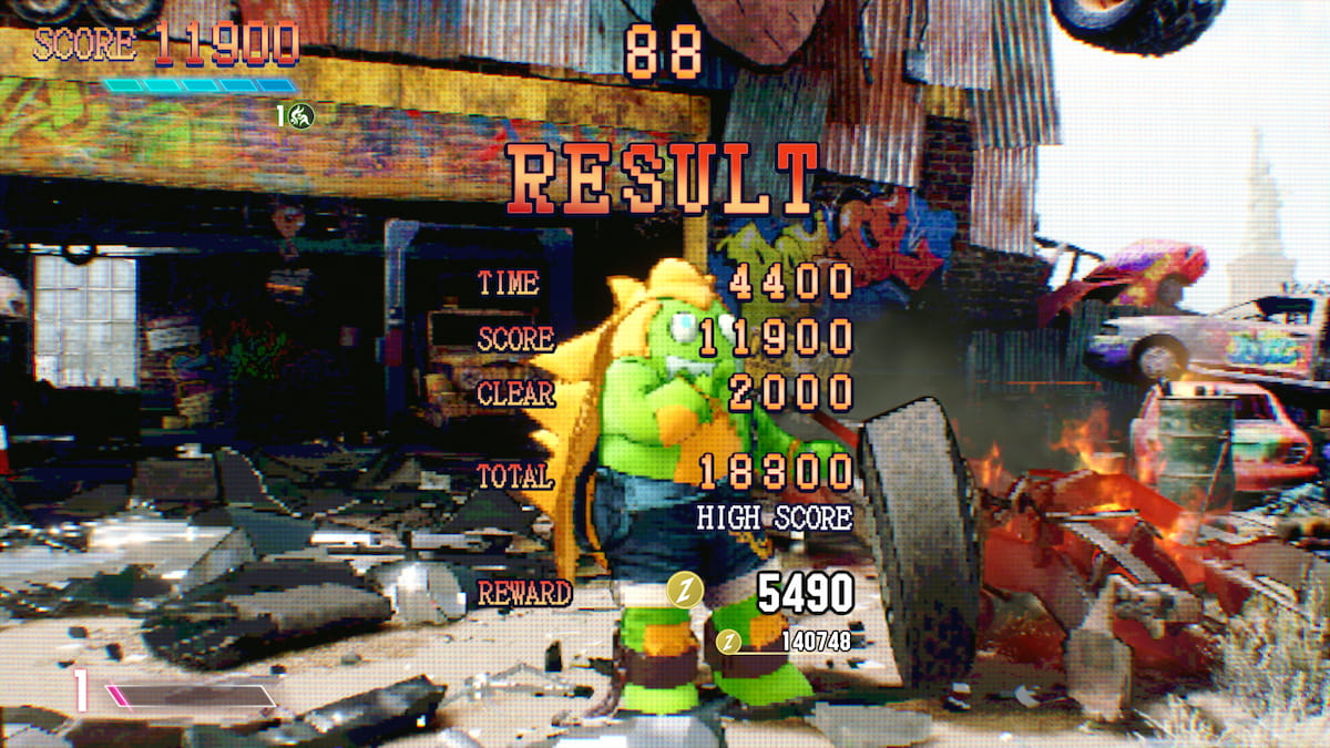 The results screen after the Scrap Heap minigame, showing the player earning 5490 zenny.