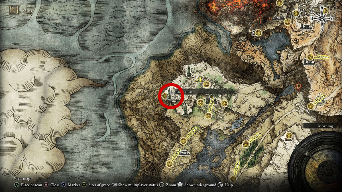 The location of Ranni's Rise in Elden Ring