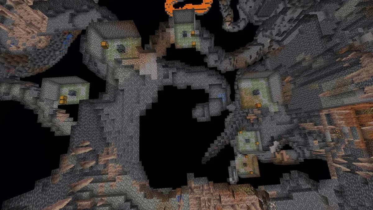 Six dungeons at one spot in Minecraft