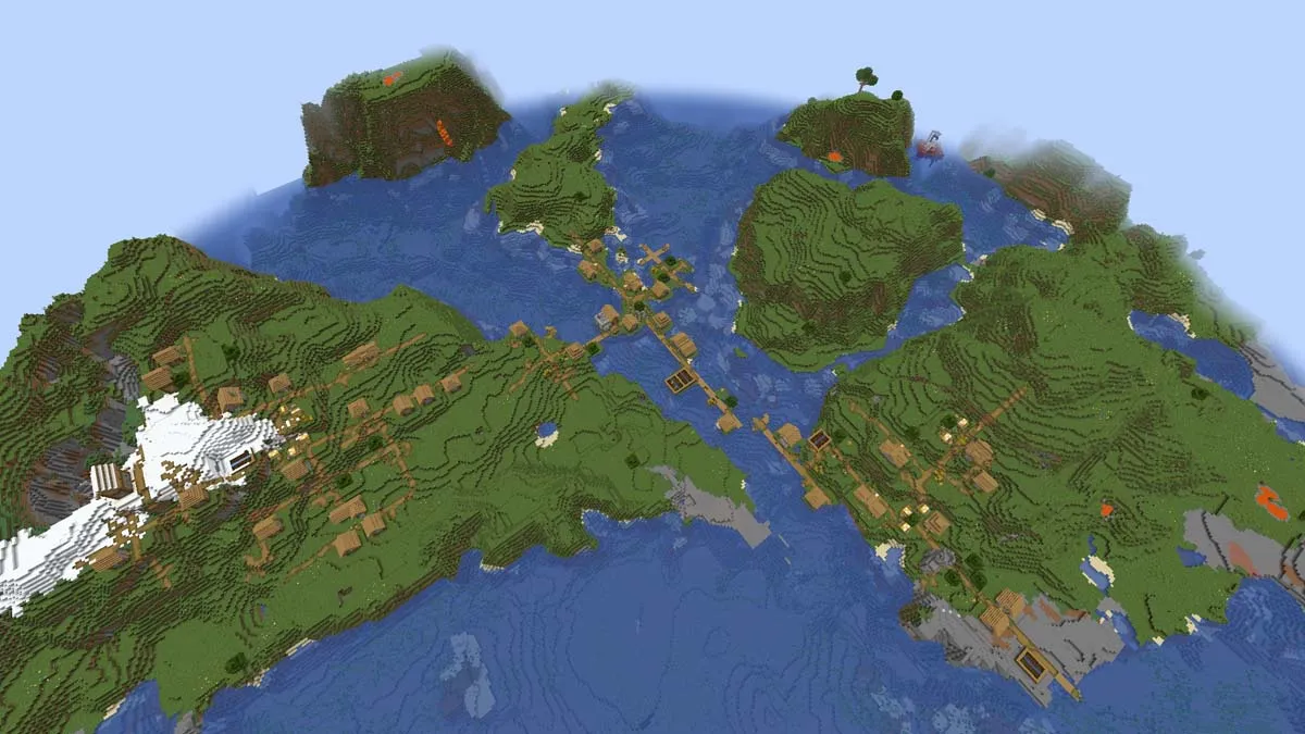 Triple plains village in Minecraft