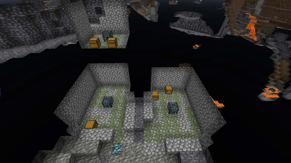 Triple dungeon in Minecraft