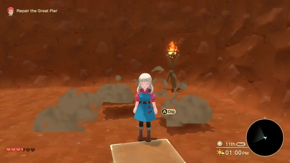 avoid cave-ins in mine Harvest Moon: The Winds of Anthos