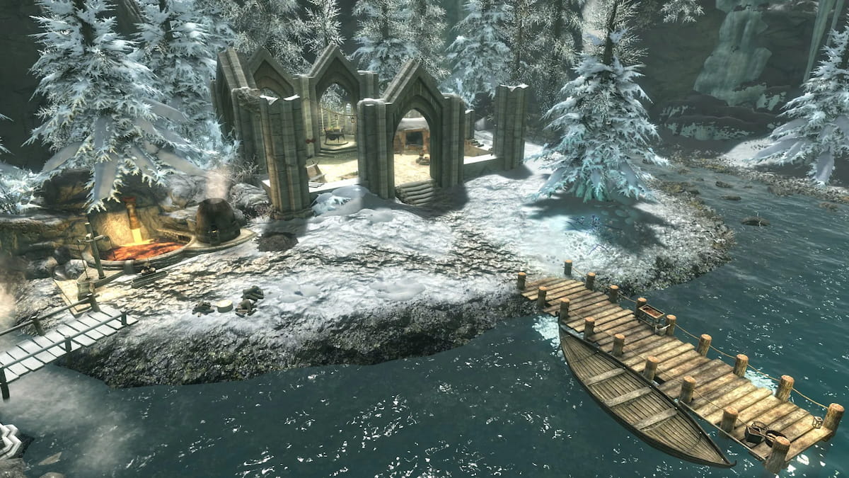 snowy oasis in skyrim