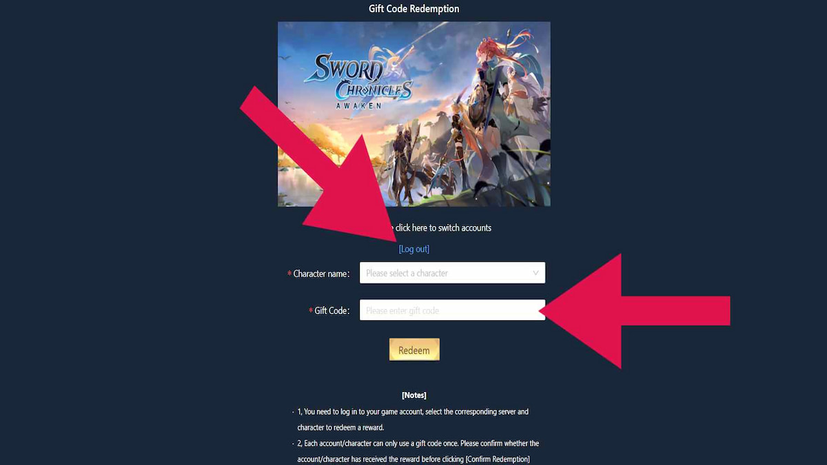 How to redeem codes in Sword Chronicles: Awaken