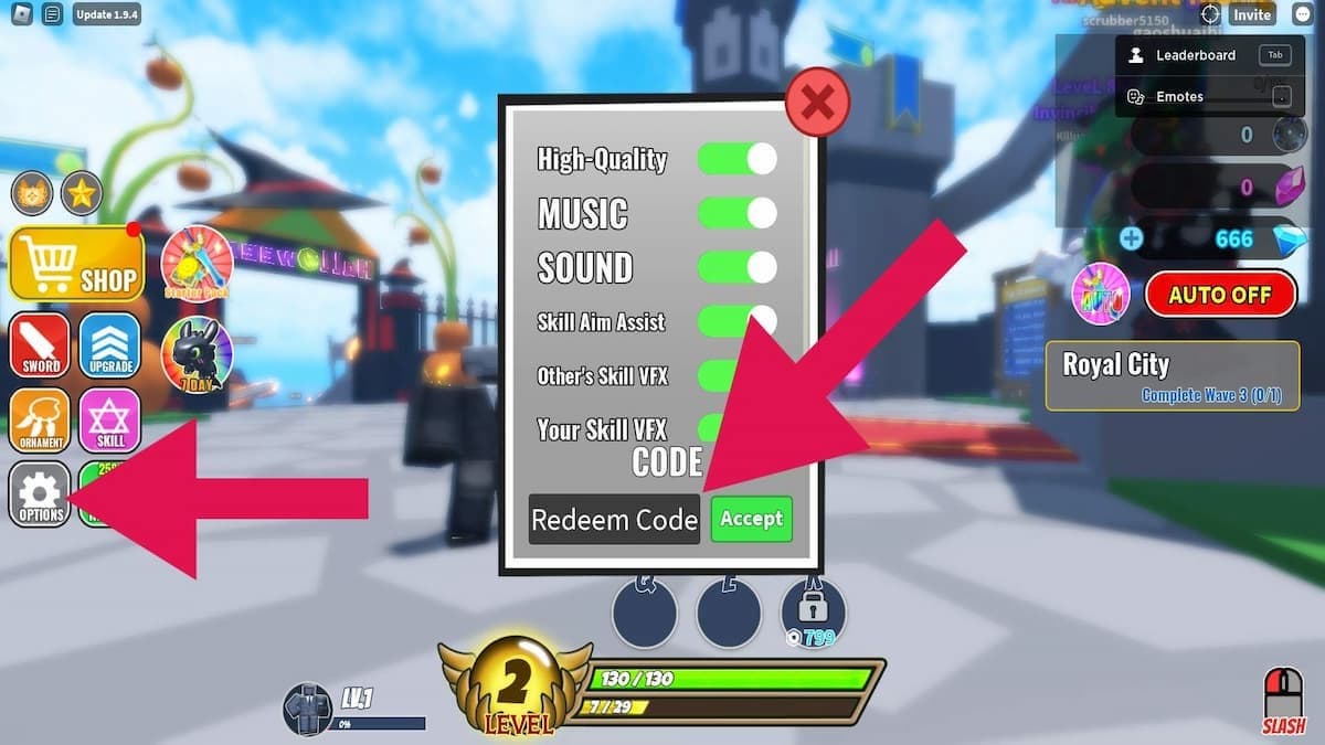 How to redeem Sword Warriors codes in Roblox