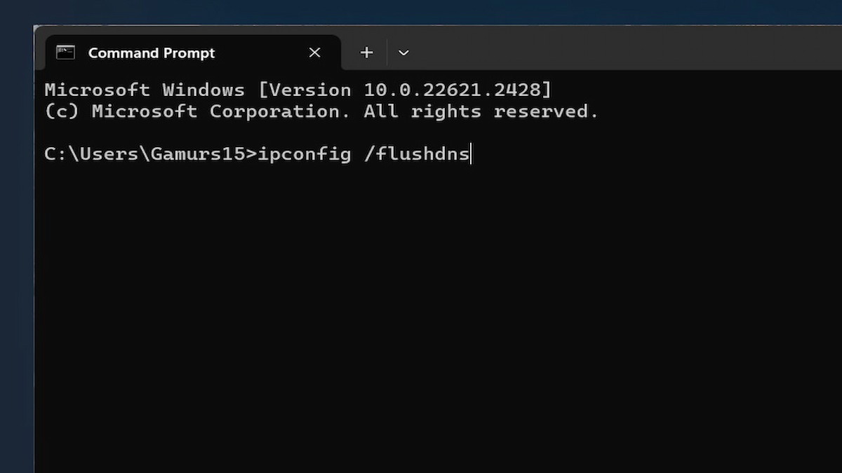 PC command prompt to flush DNS.