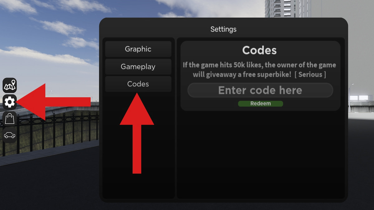 How to redeem codes in The Ride