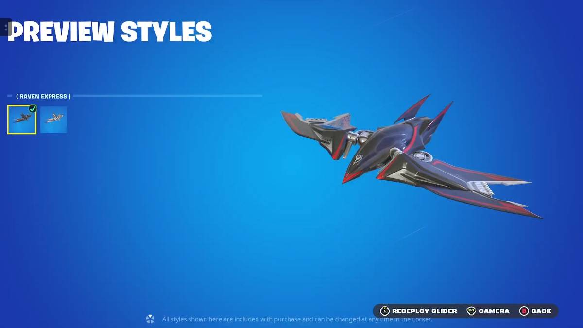 Fortnite eminem crossover event raven express cosmetic detail view.