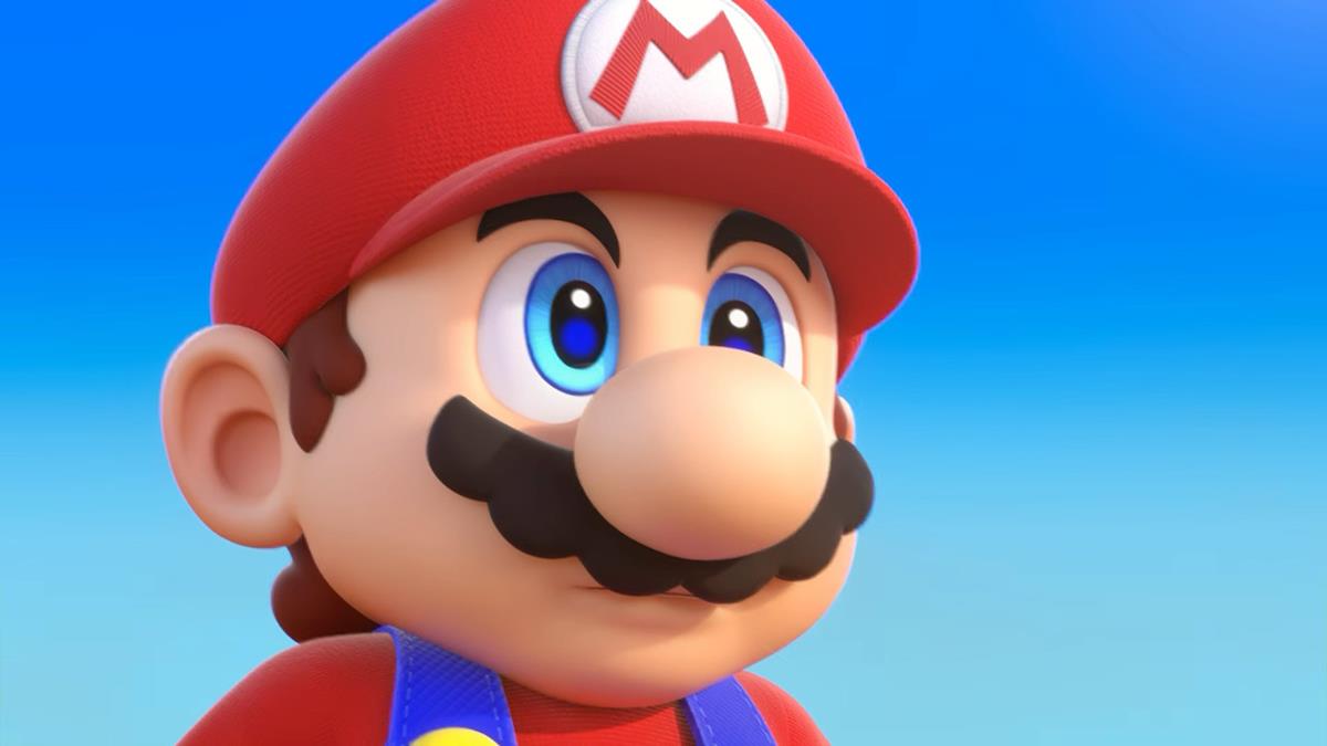 Close up shot of Super Mario.