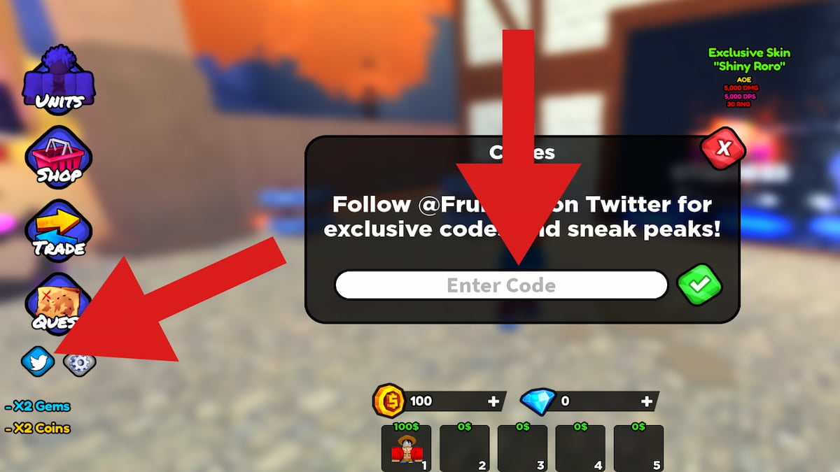 How to redeem codes in Fruit Tower Defense