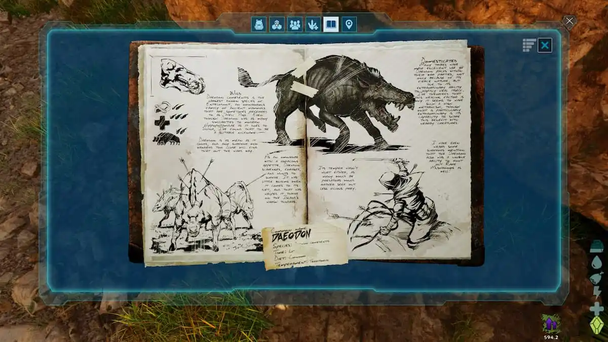 Daeodon dossier journal page