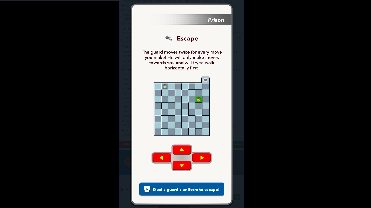 BitLife Prison escape Mini Game
