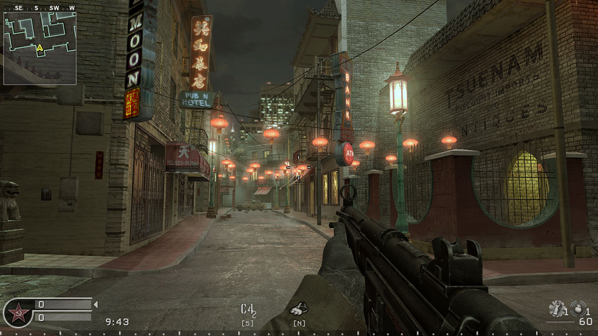 The Chinatown map in Call of Duty 4