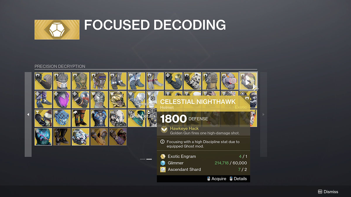 The Focused Exotic Decoding screen at Master Rahool