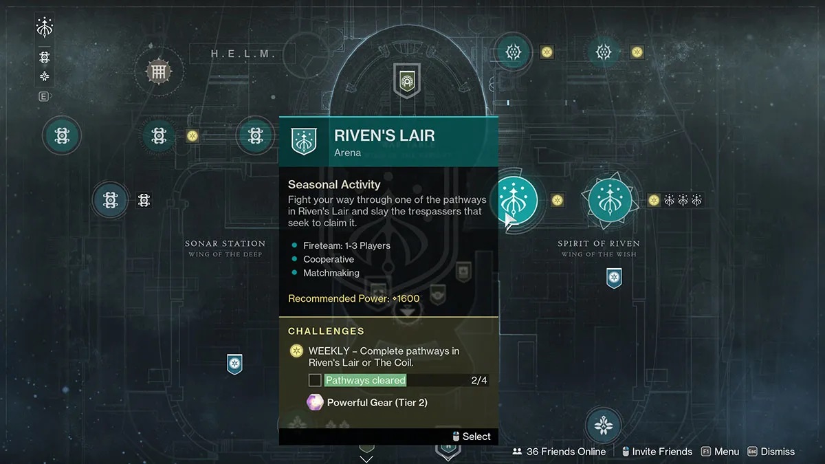 Map of Riven's Lair in the Director screen.