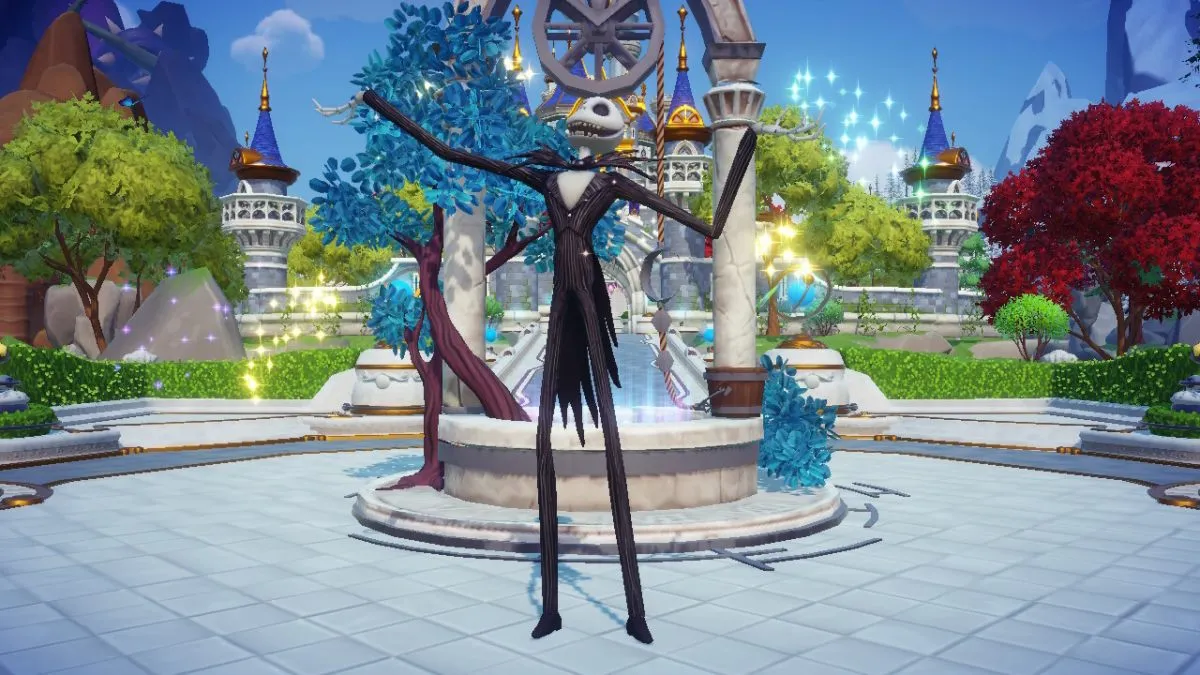 Jack Skellington posing in Disney Dreamlight Valley