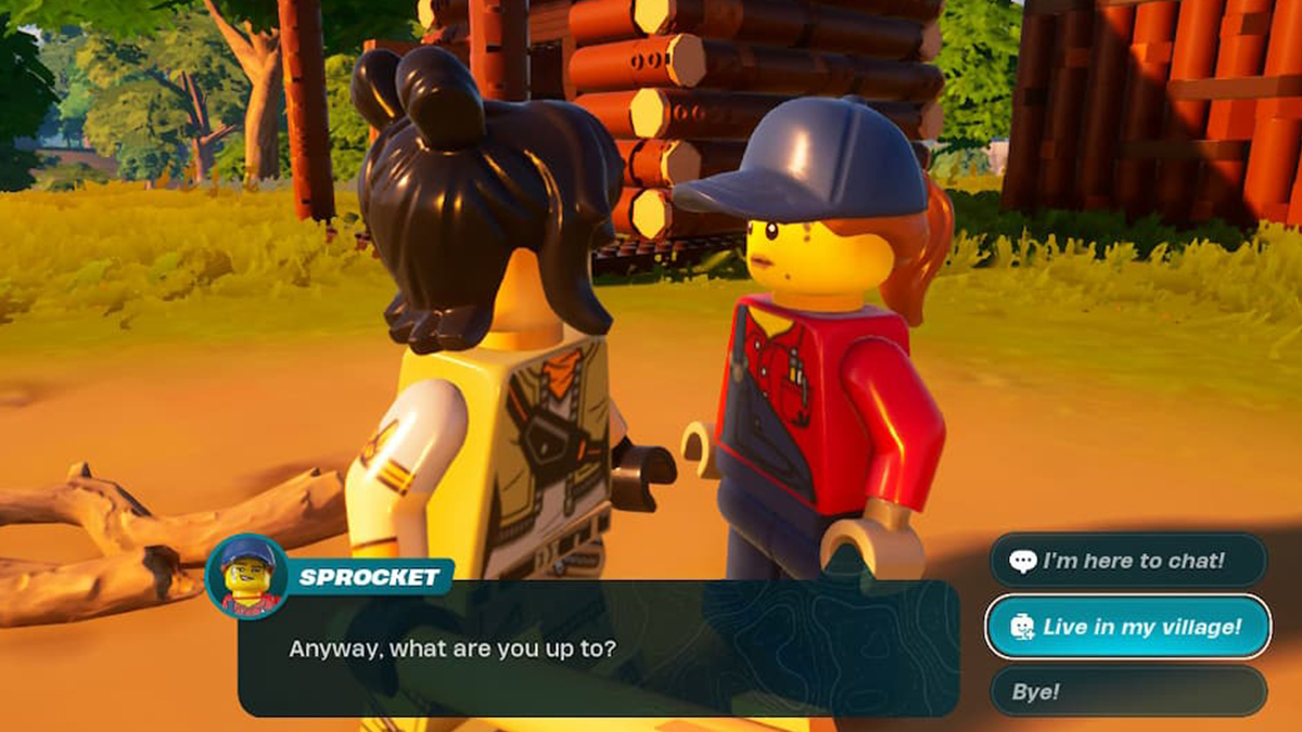 two lego characters talking to each other