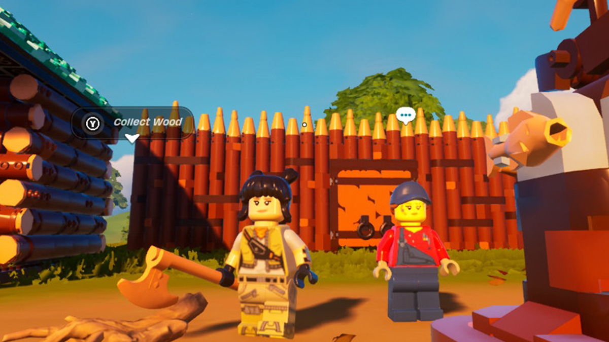 two lego characters standing next to each other