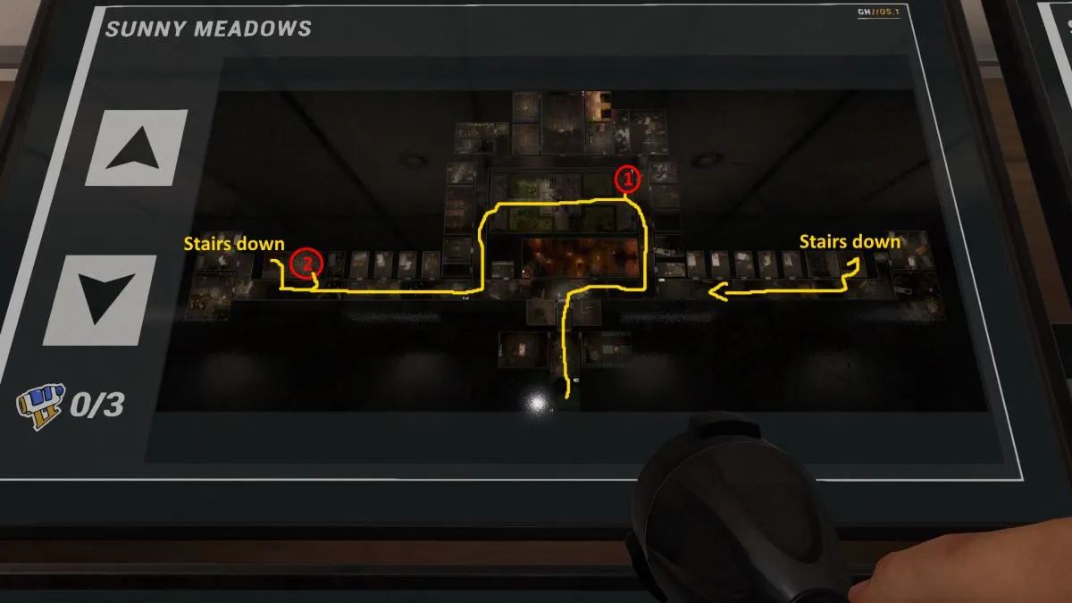 The first map for an optimal route in the Phasmophobia Holiday event 2023.