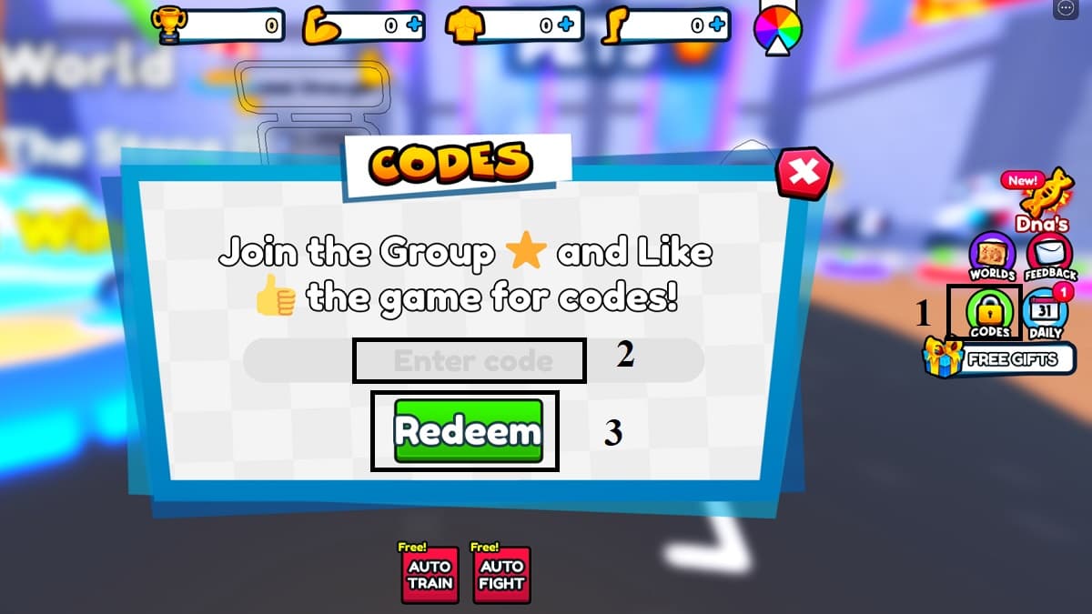 Roblox Code Redemption Screen