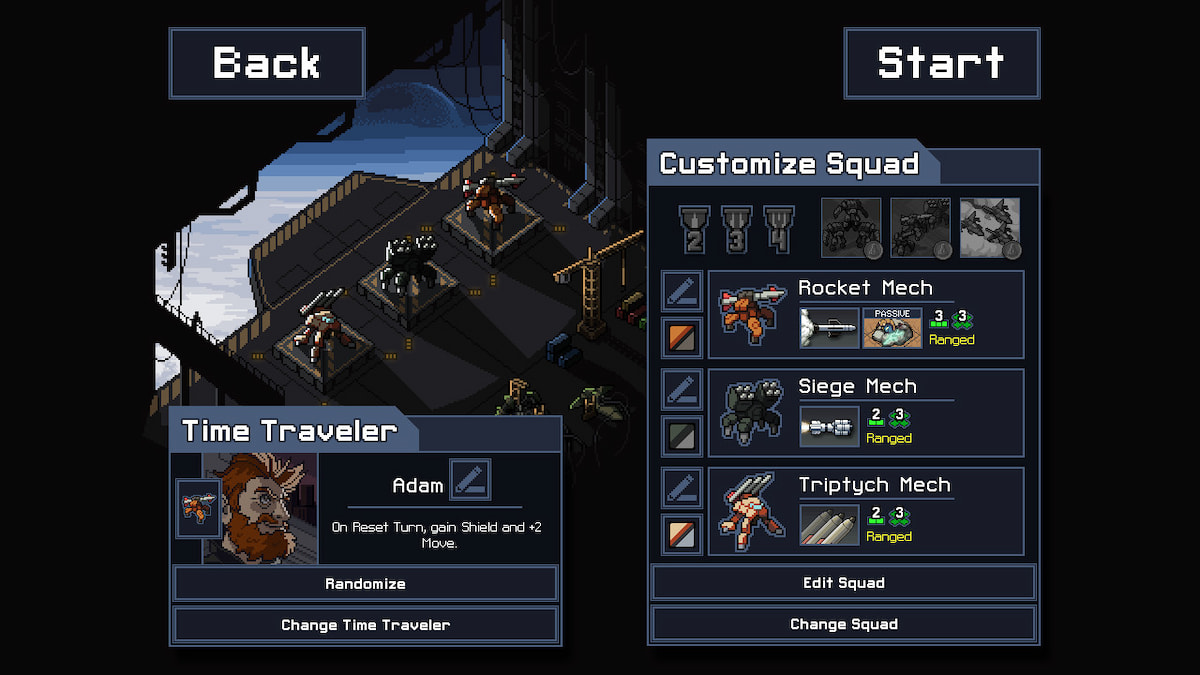 selecting your mech team in into the breach