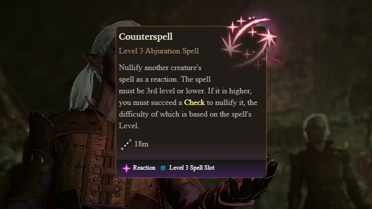 counterspell tooltip in baldur's gate 3