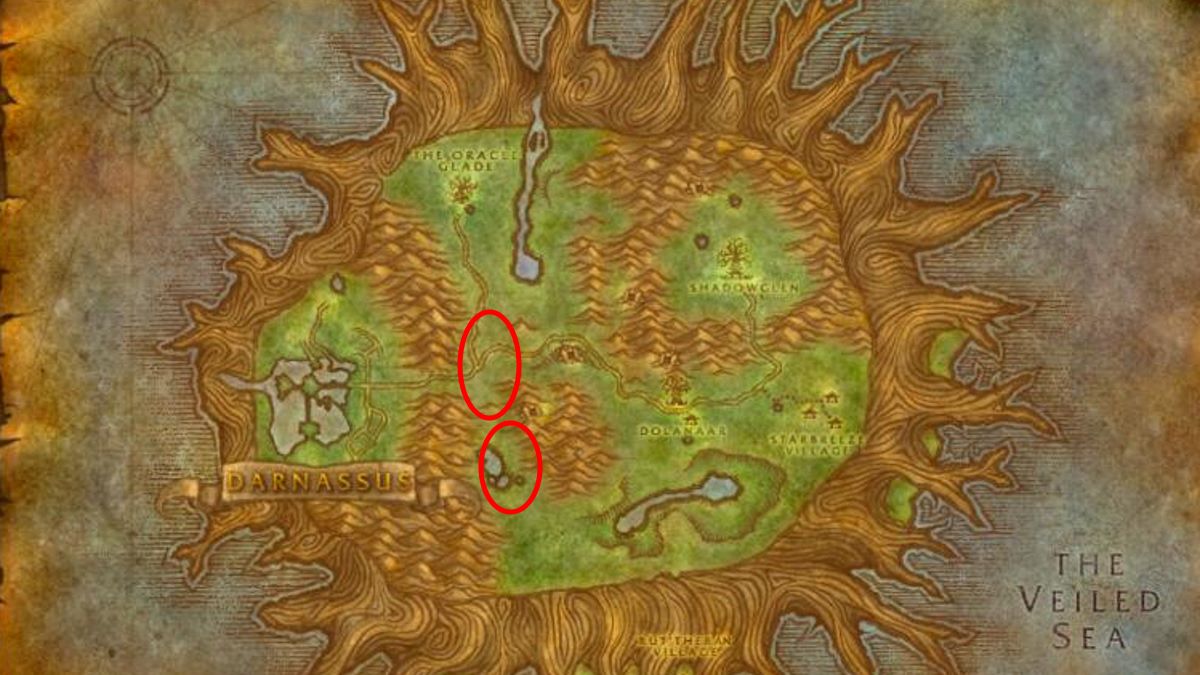 WoW Map of Darnassus