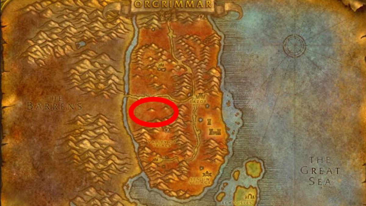 Wandering Swordsman location in Durotar.