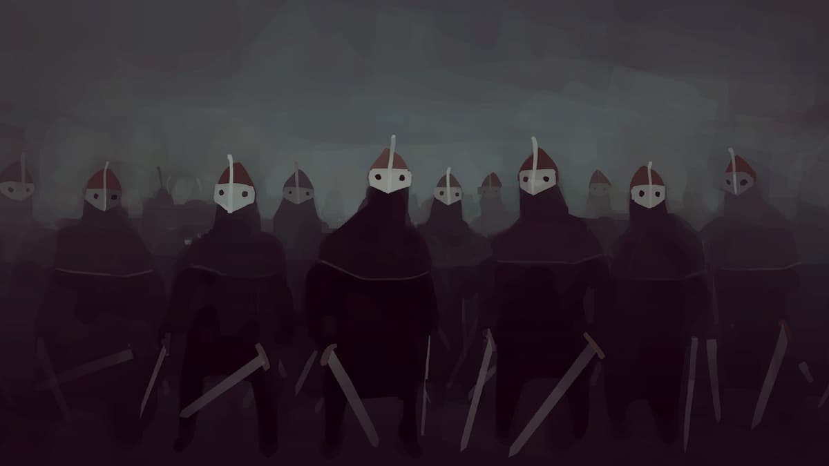 Vikings covered in the shadows holding sword