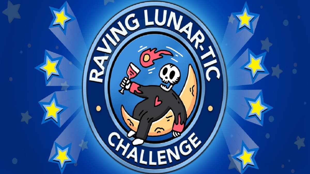 BitLife Raving Lunar-tic logo man on a moon