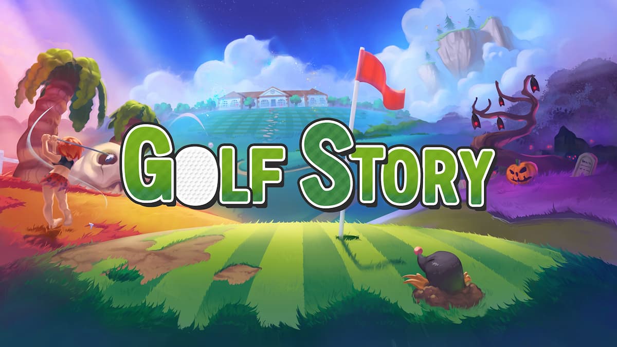 golf story logo in front of gold course